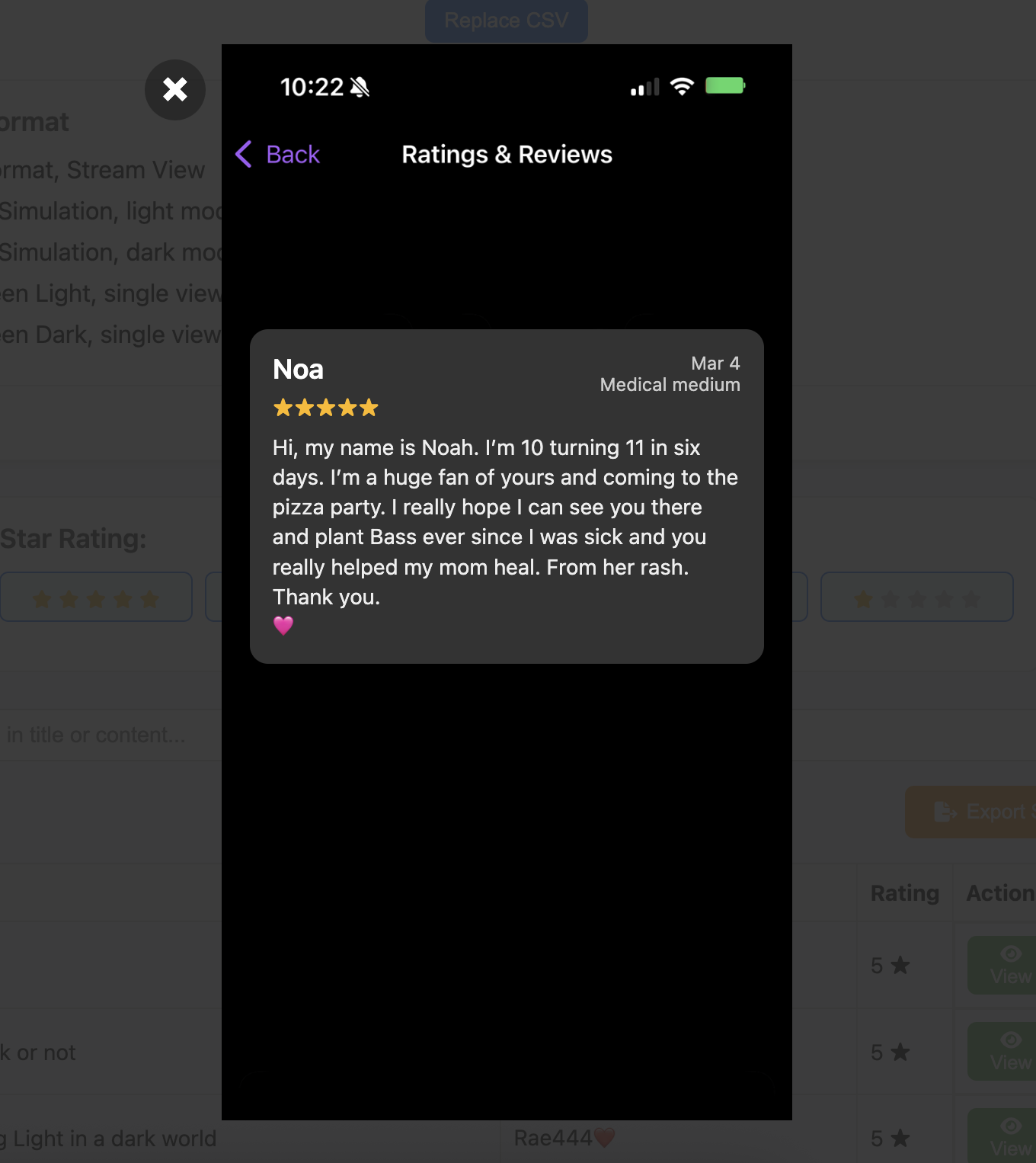 Re-Viewer iPhone Dark Theme