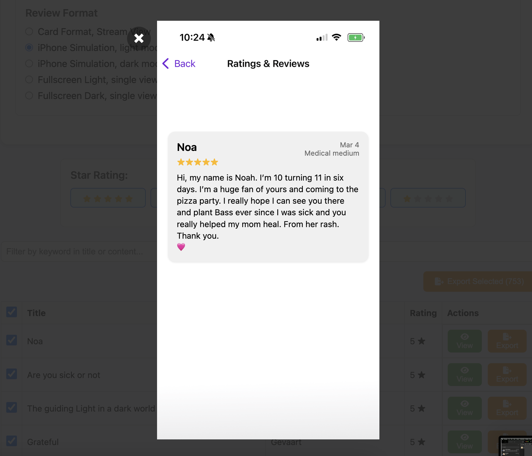Re-Viewer iPhone Light Theme